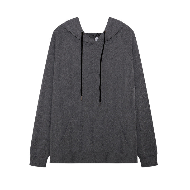 Ladies casual hoodie with textured design and kangaroo pocket Lune London