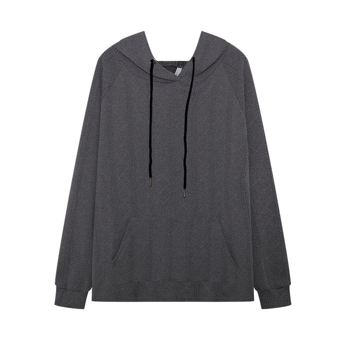Ladies casual hoodie with textured design and kangaroo pocket Lune London