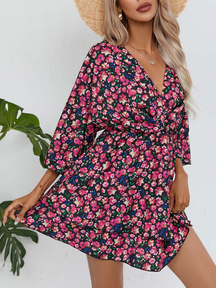 Casual shirt dress for women with deep V-neck and wide sleeves Lune London