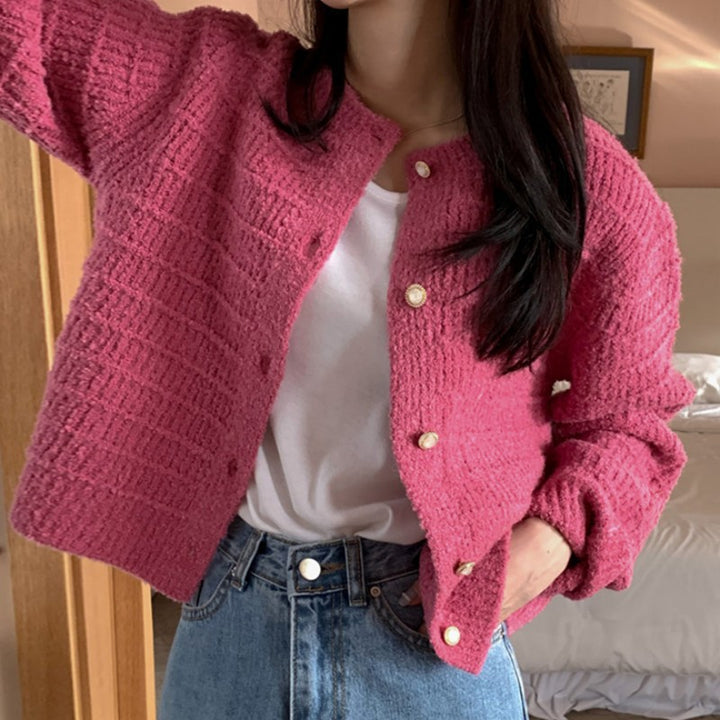 Casual knitted jacket for women with structured design Lune London