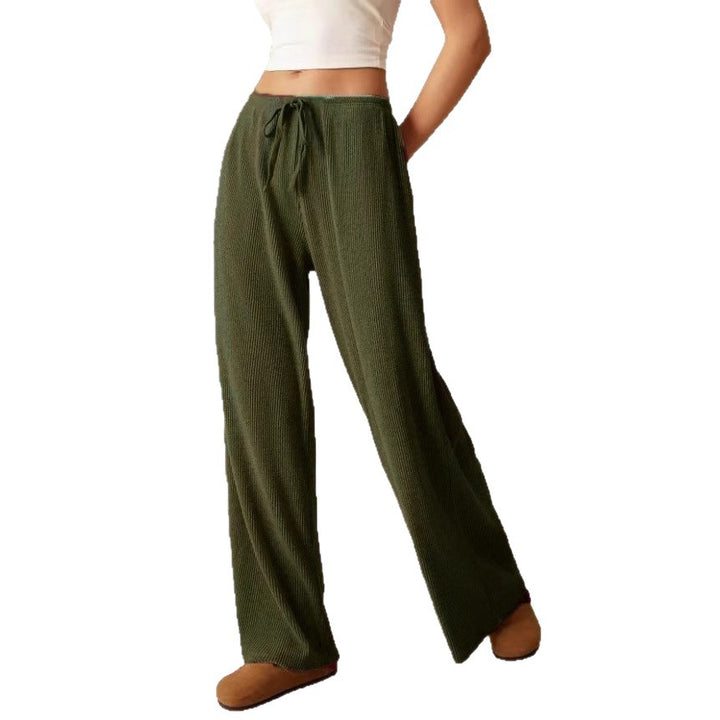 Wide ribbed trousers with drawstring Lune London