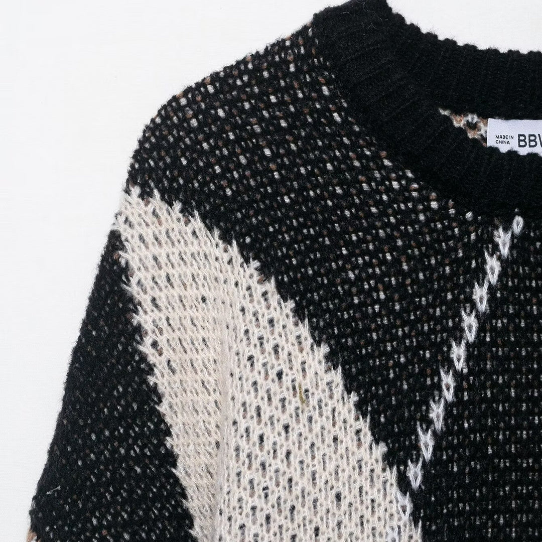 Pull tricot féminin avec motif diamant moderne Chic & Stil