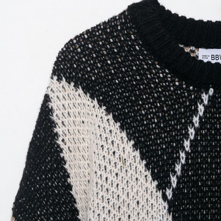 Pull tricot féminin avec motif diamant moderne Chic & Stil