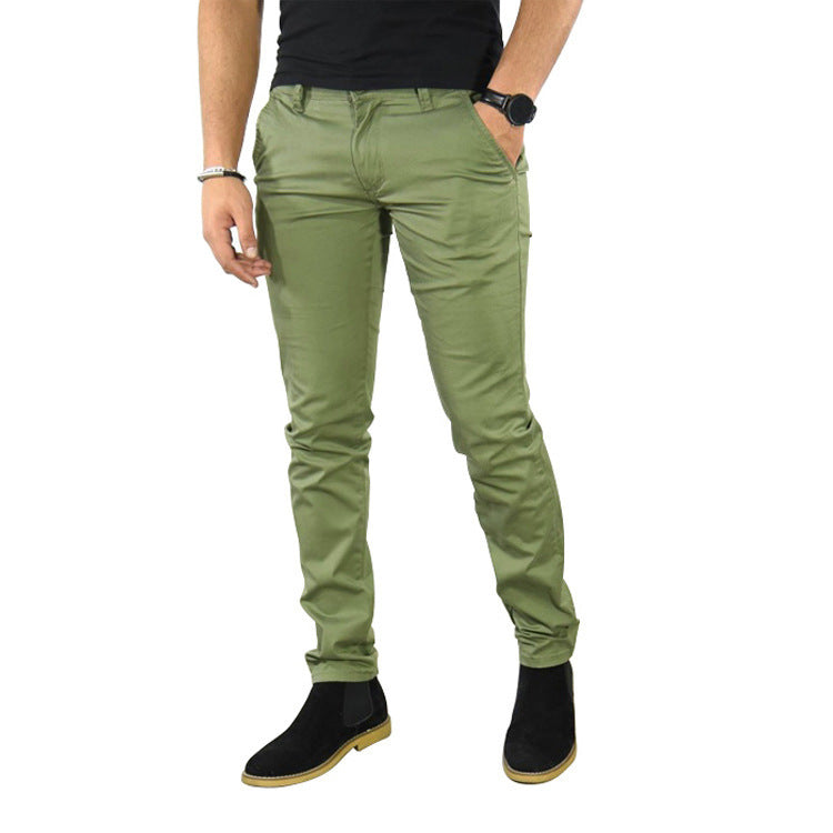 Elegant chino pants for men with a slim fit and elastic waistband Lune London
