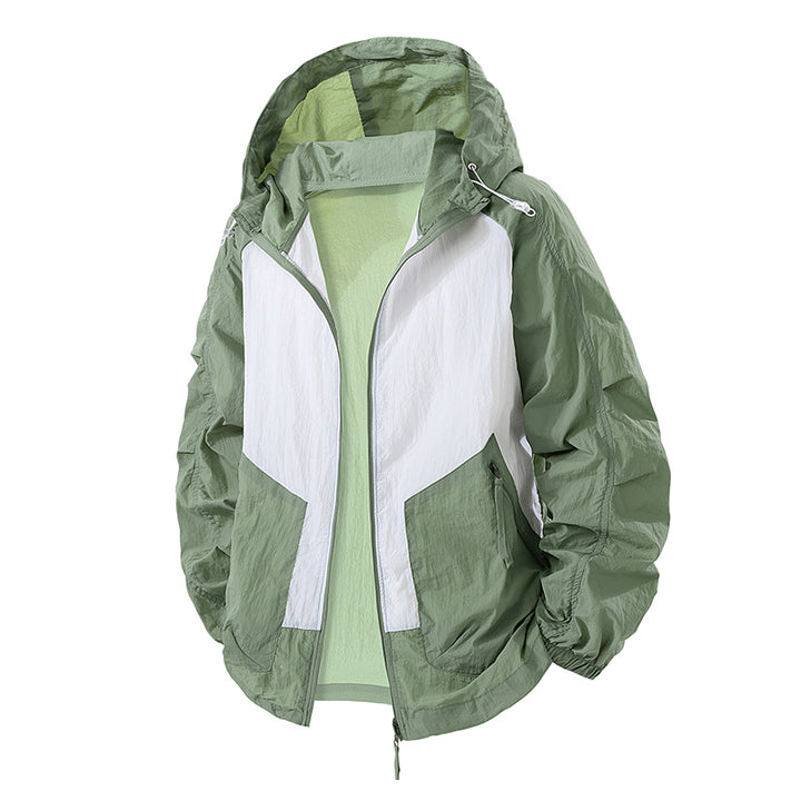 Lightweight women's windbreaker with adjustable hood and breathable properties Lune London