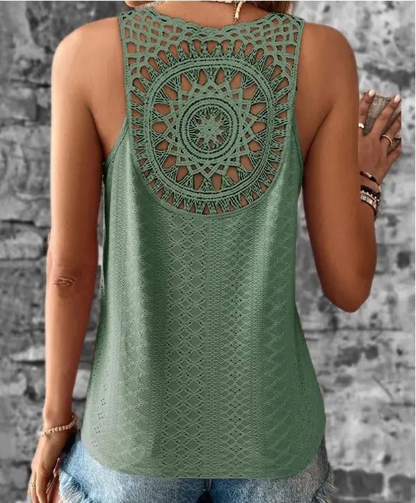 Ladies Casual Chic Crochet Tank Top