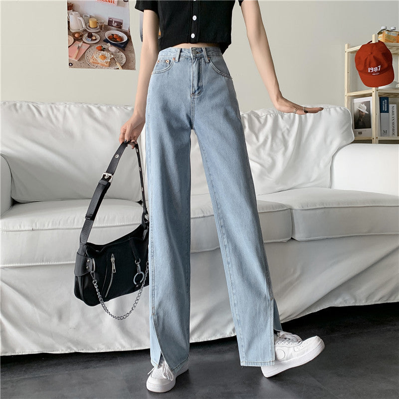 Jeans larges pour femmes avec fentes latérales Chic & Stil