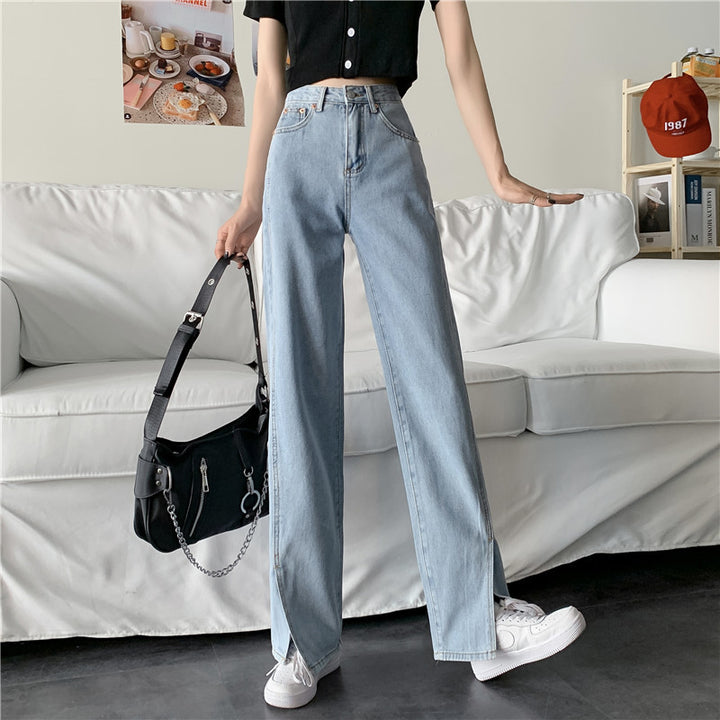 Jeans larges pour femmes avec fentes latérales Chic & Stil