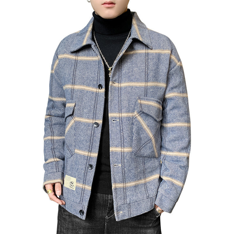 Plaid jacket for men, stylish and slightly lined, with practical flap pockets Lune London