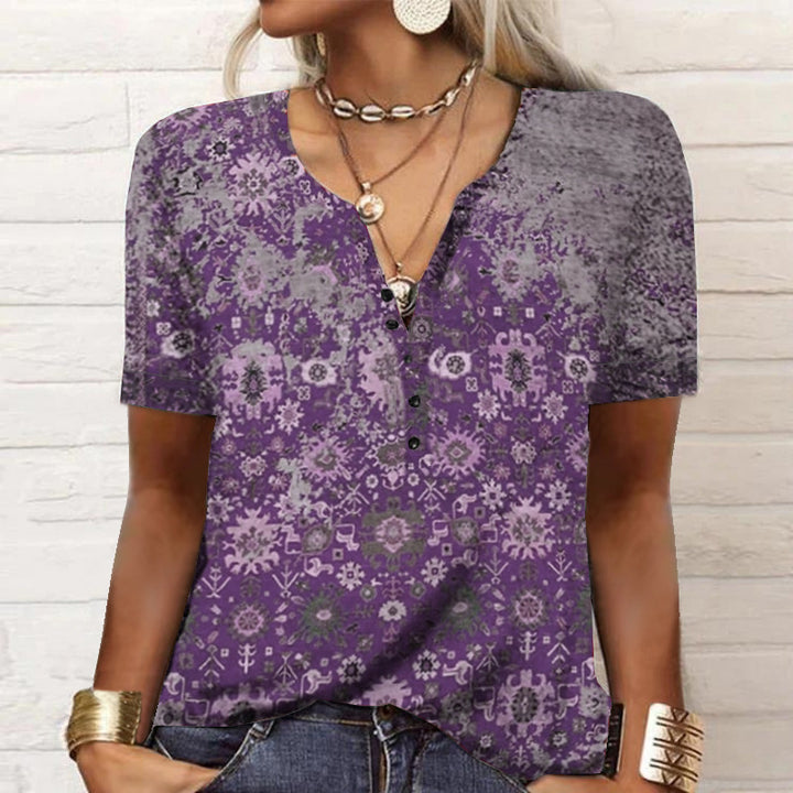 Women Printed Art Short Sleeve Top Lune London