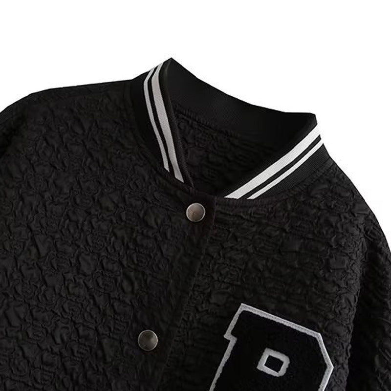 Sporty bomber jacket for women with textured upper material and chic and stylish details