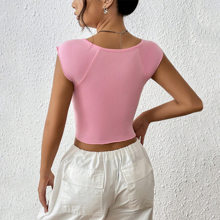 Chic & Stil Elegant draped design fitted women's crop top
