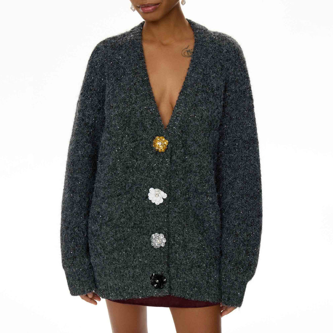 Cardigan for women with eye-catching button details and soft material Lune London