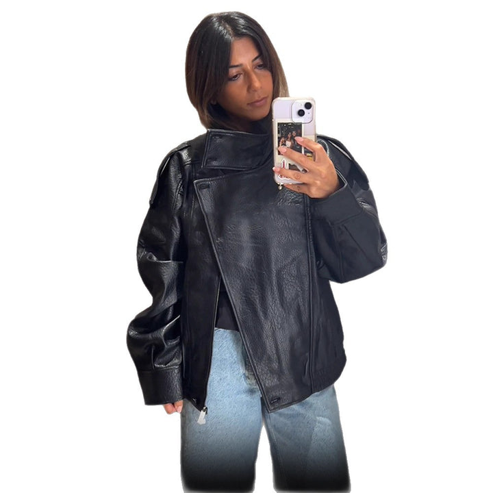 Casual faux leather jacket for women in oversized cut Lune London
