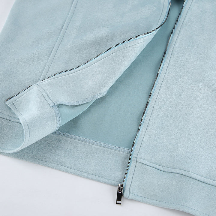 Casual synthetic leather jacket for women with oversized fit and modern zipper Lune London