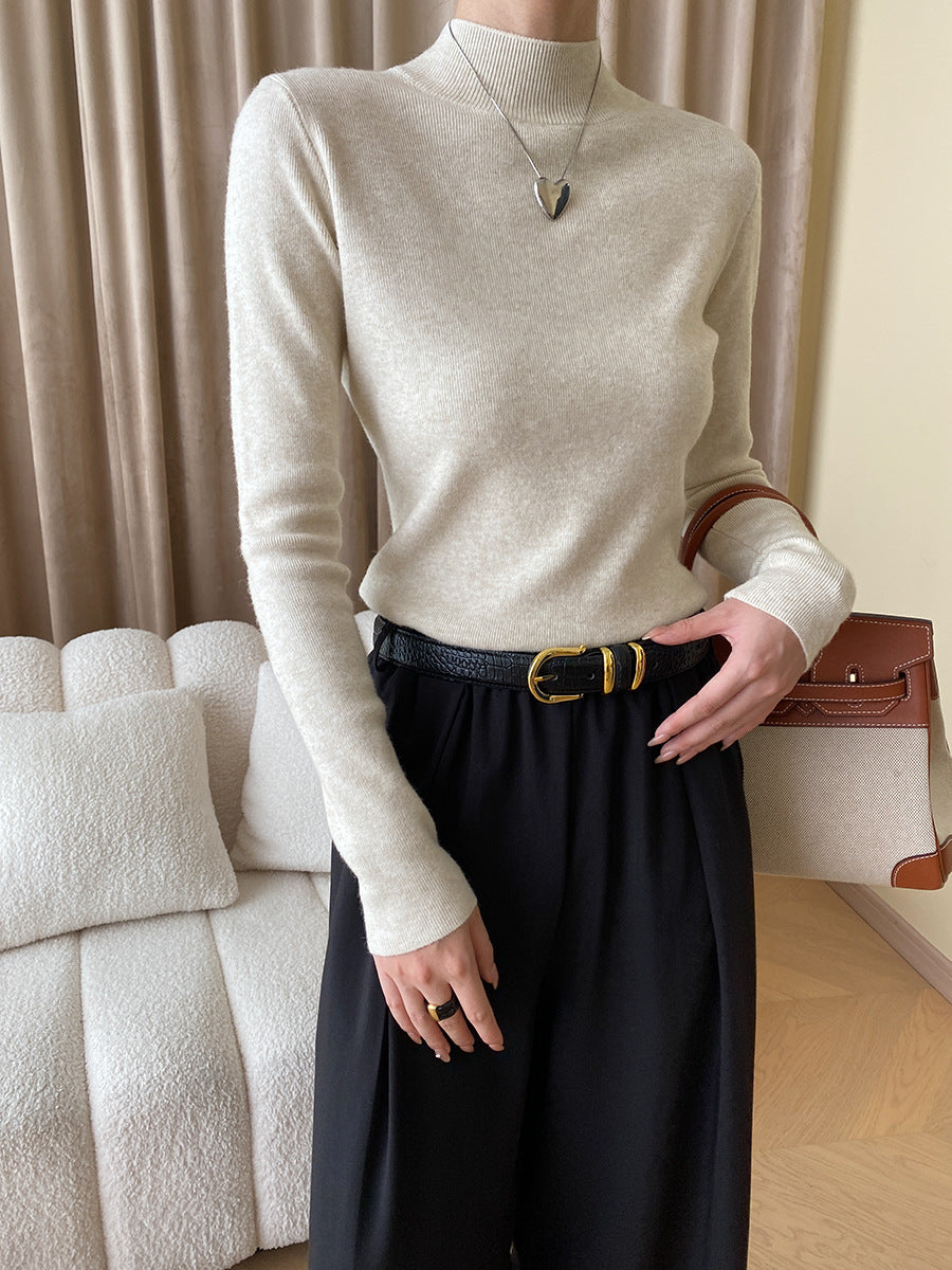 Ladies fitted turtleneck top made of fine ribbed knit Chic & Stil