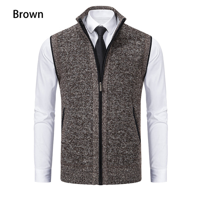 Men's knitted cardigan with zipper and structured design Lune London
