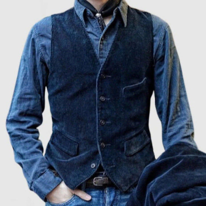 Men's Elegant Waistcoat Made Of Corduroy Lune London
