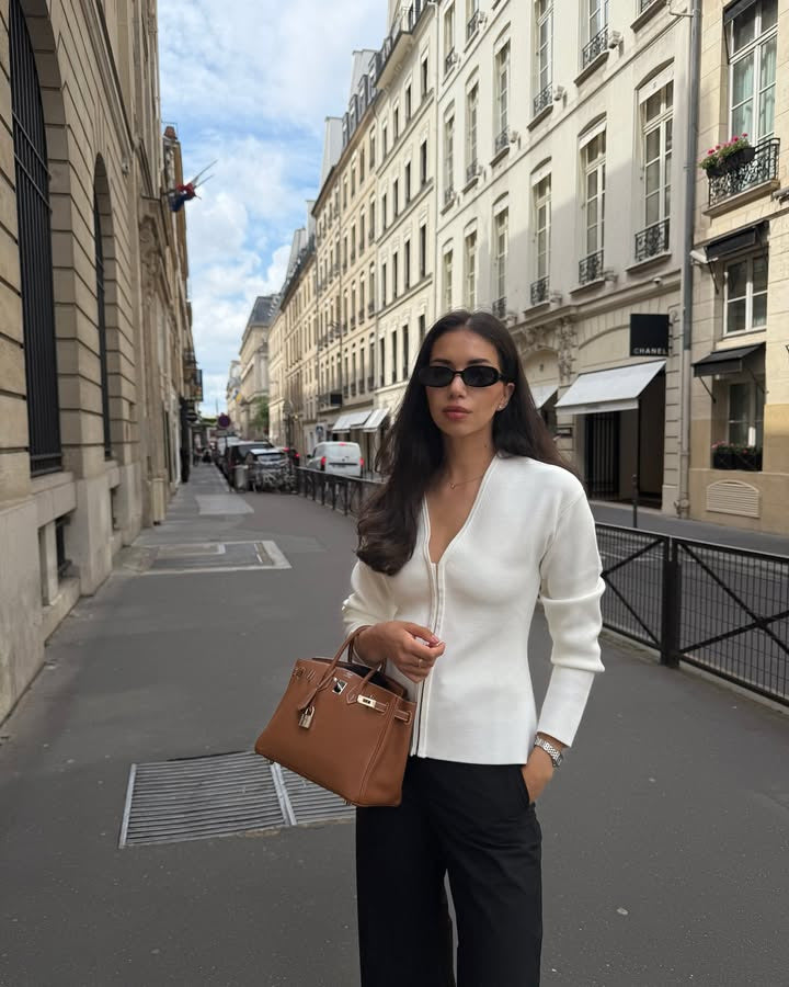 Ladies Elegant knit jacket with full zipper Lune London