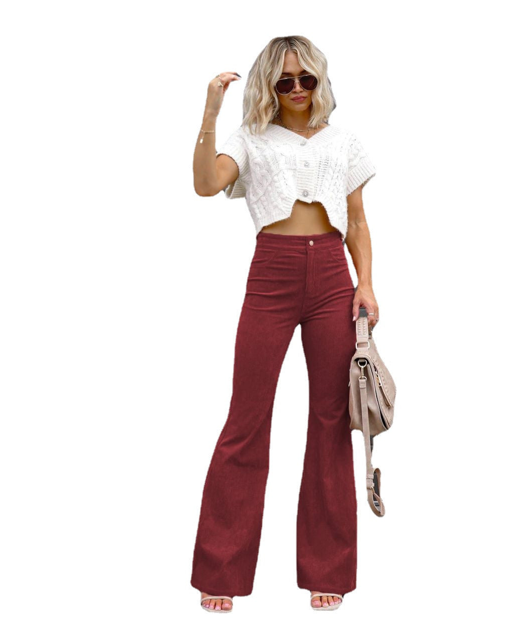 Women Stylish High-Waisted Flared Jeans Lune London