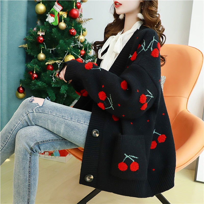 Lune London Ladies' Knit Jacket with Floral Pattern