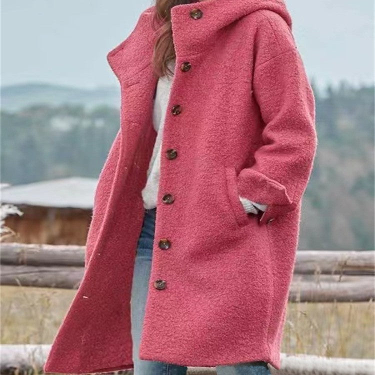 Ladies Long Wool Blend Long Coat with Soft Lining and Practical Pockets Lune London
