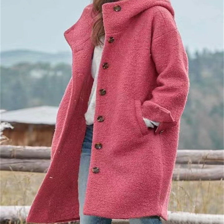 Ladies Long Wool Blend Long Coat with Soft Lining and Practical Pockets Lune London