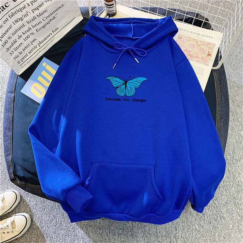 Women's hoodie with short cut and unique butterfly motif Chic & Stil