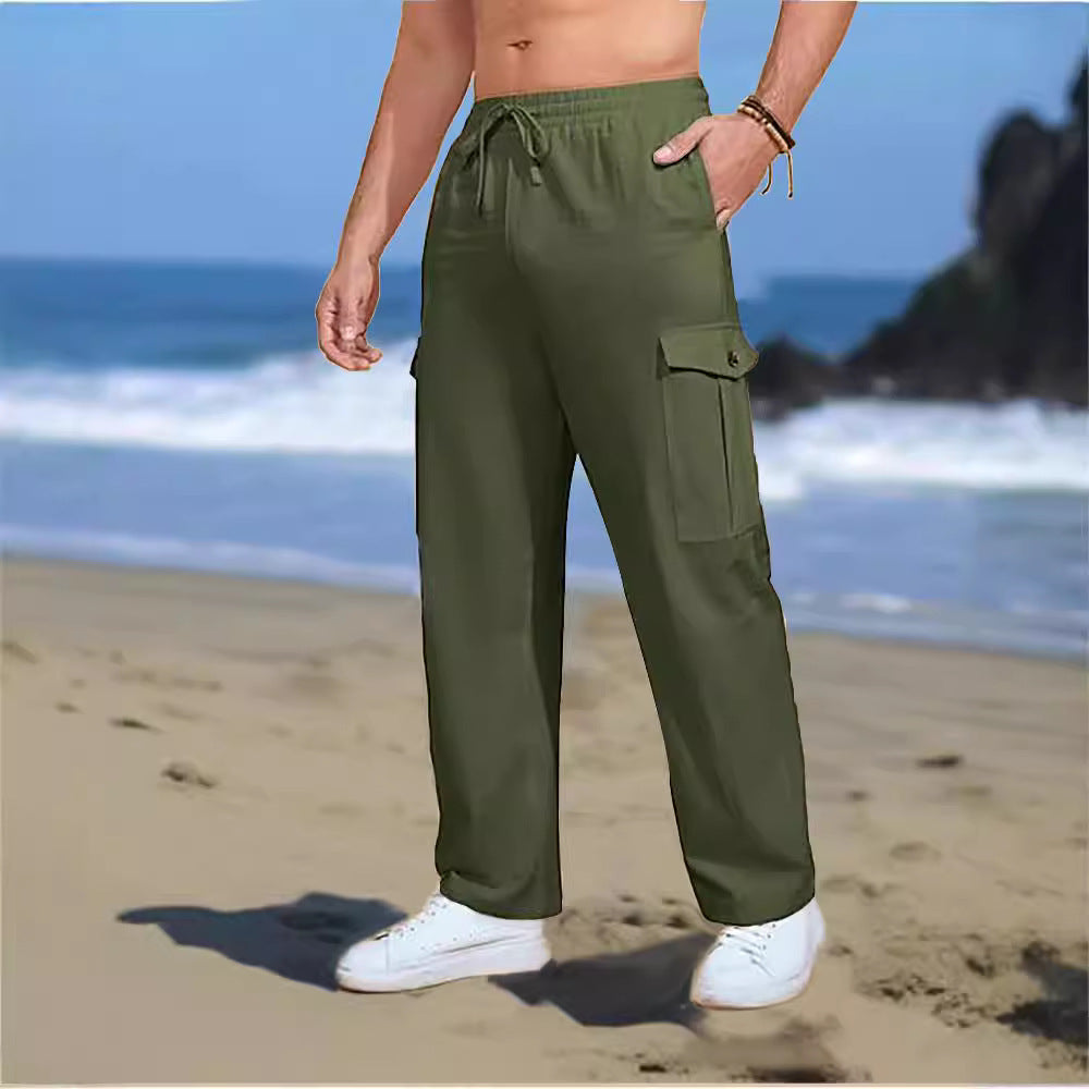 Casual cargo pants for men with elastic waistband and practical side pockets Lune London