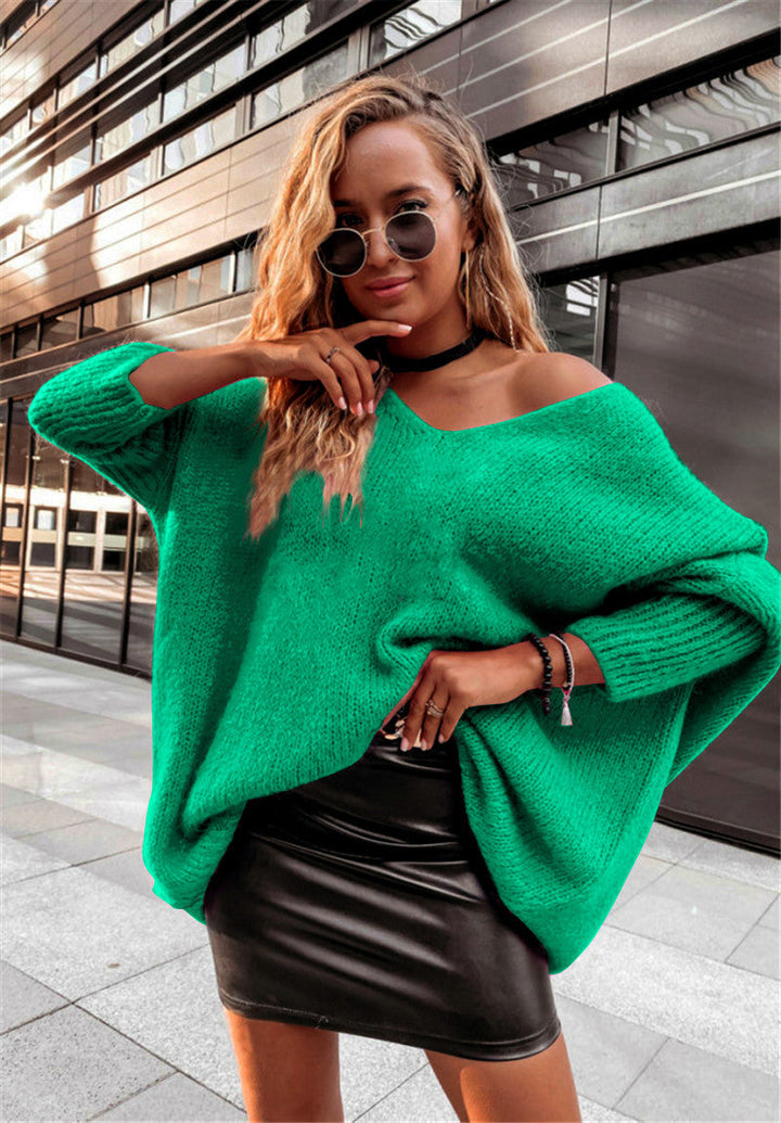 Women's Oversized Sweater with Wide Neck Lune London