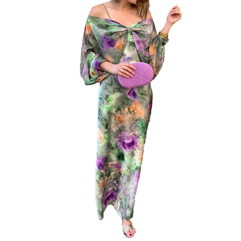 Robe Maxi Élégante pour Femmes avec Couper Joueur et Manches Transparentes Chic & Stil