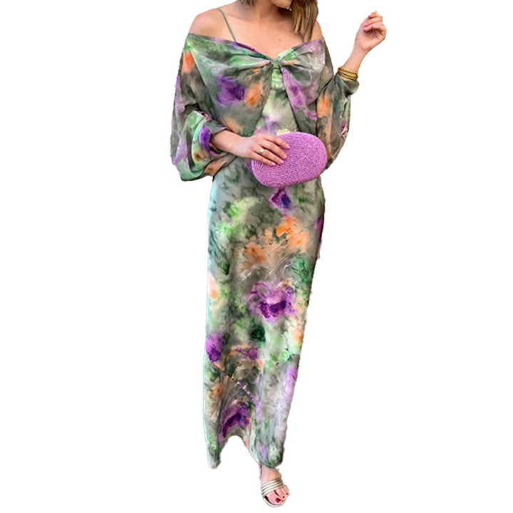 Robe Maxi Élégante pour Femmes avec Couper Joueur et Manches Transparentes Chic & Stil