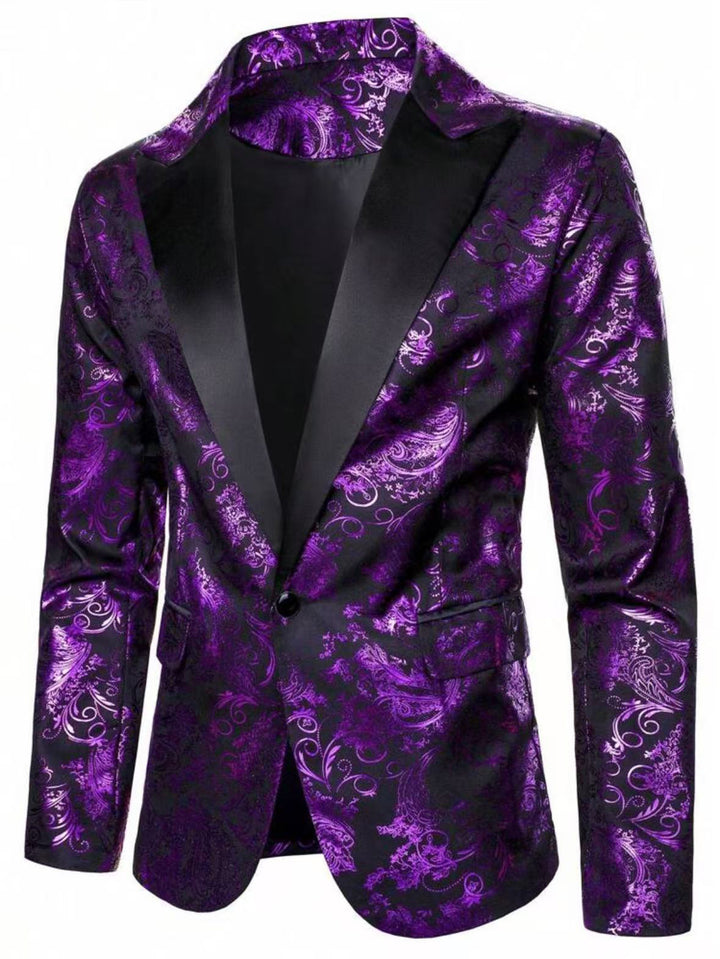 Elegant velvet blazer for men with floral pattern Lune London