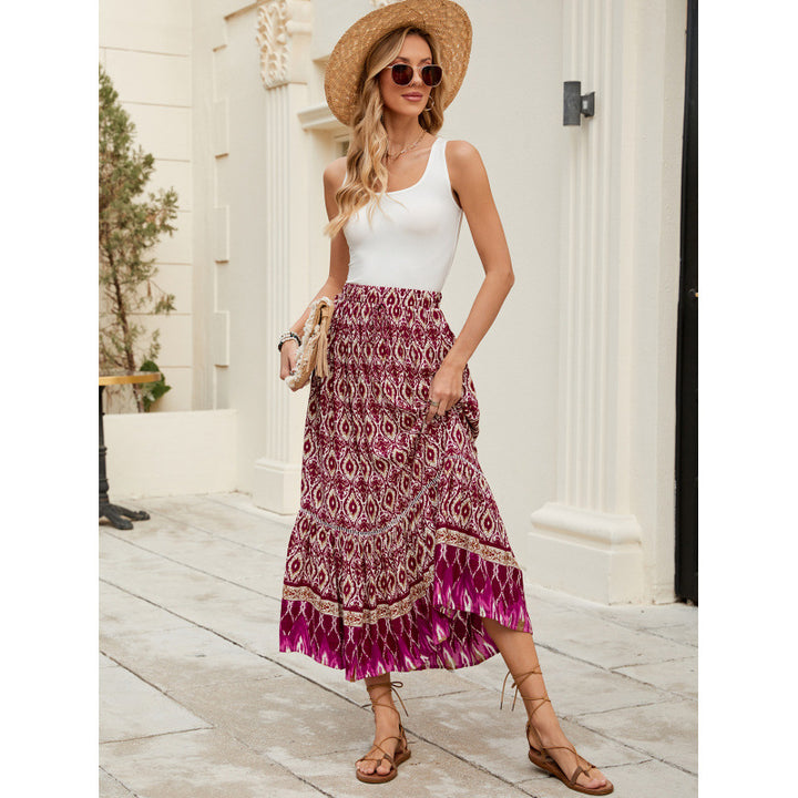 Ladies Bohemian Tiered Maxi Skirt Lune London