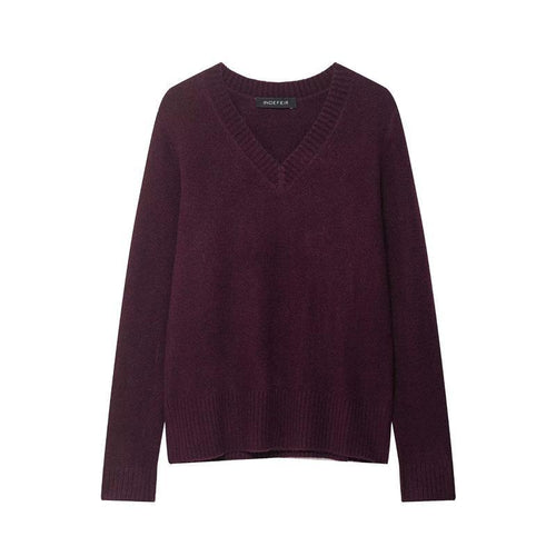 Lune London High Quality Cotton Blend V Neck Knit Sweater for Women