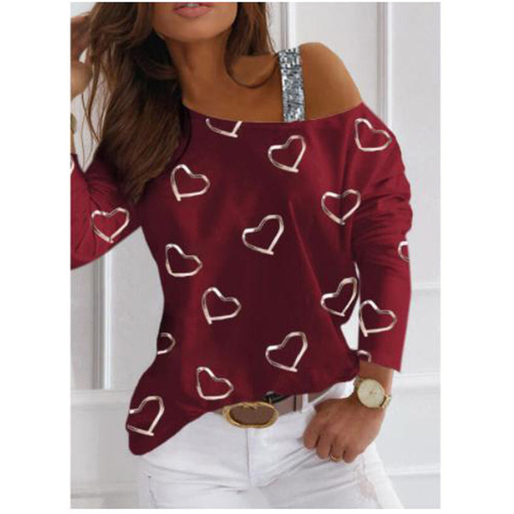 Women's fashionable sweatshirt with heart-shaped design and sparkling accents Lune London