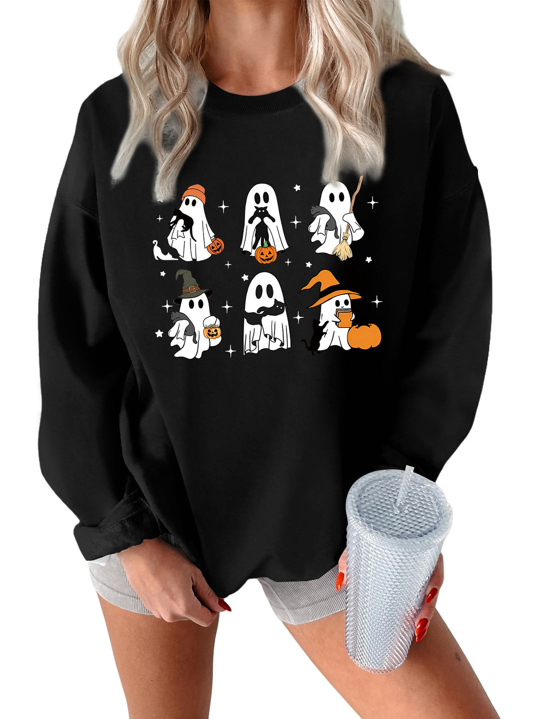 Sweatshirt pour femmes avec motif d'horreur créatif Chic & Stil