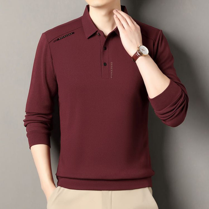 Fashionable long-sleeve polo shirt for men with highly functional material Lune London