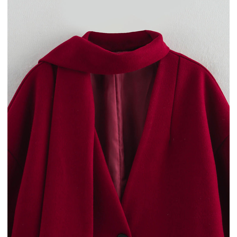 Transitional jacket for women with an innovative asymmetrical design and an elegant collar Lune London