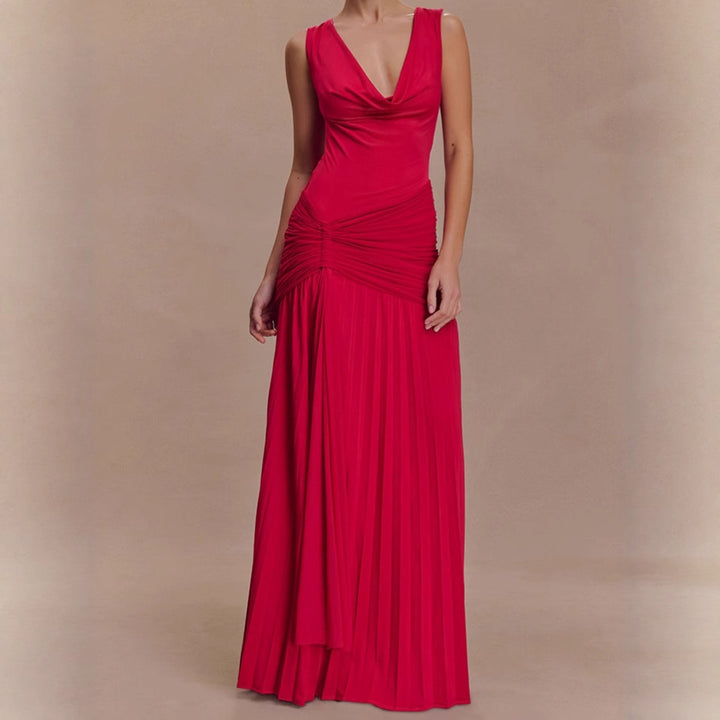 Elegant maxi dress for ladies with refined draping and a fitted cut Lune London