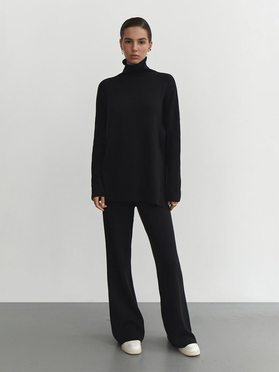 Modular knitted set for women with high collar and loose fit Lune London