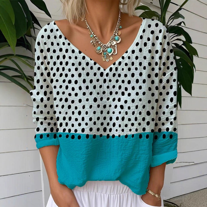 Top for women with polka dot print and chic and stylish color