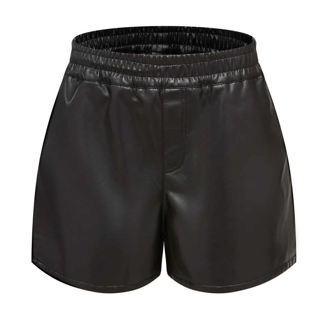 High-waisted fashion shorts for women in faux leather Lune London