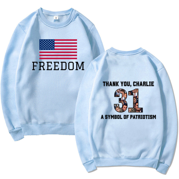 Sweatshirt pour femmes avec imprimé patriotique et matériau doux Chic & Stil