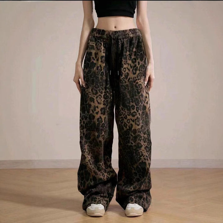 Lune London women's casual pants with animal print