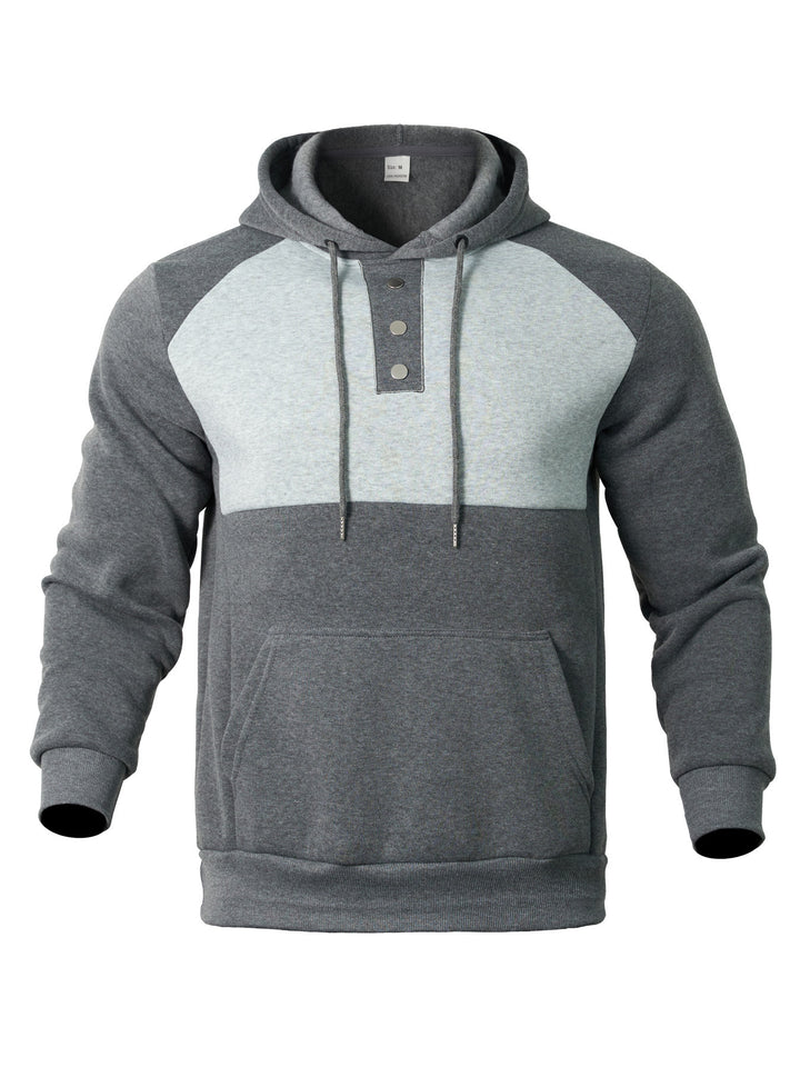 Men's Hoodie with button placket and contrasting details Lune London