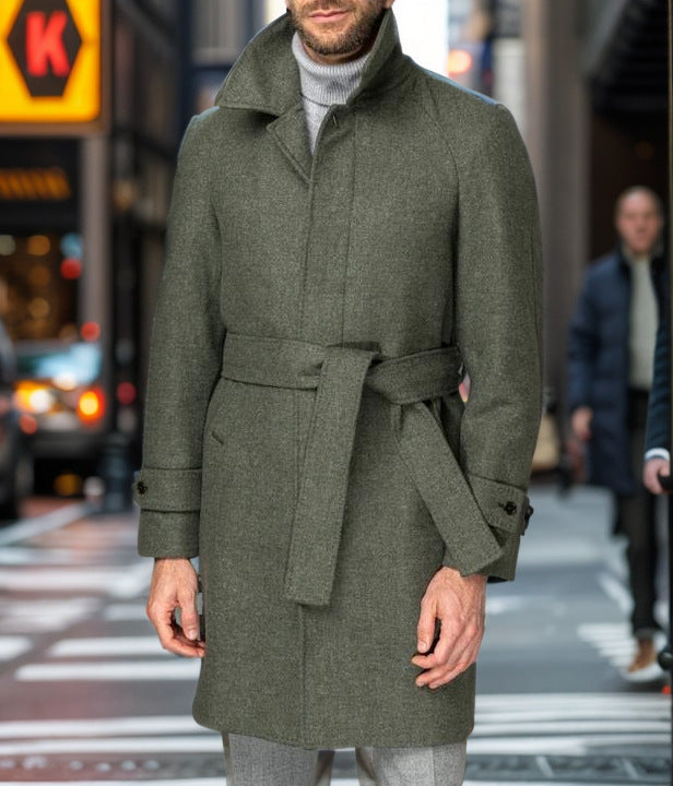 Elegant wool trench coat for men Lune London