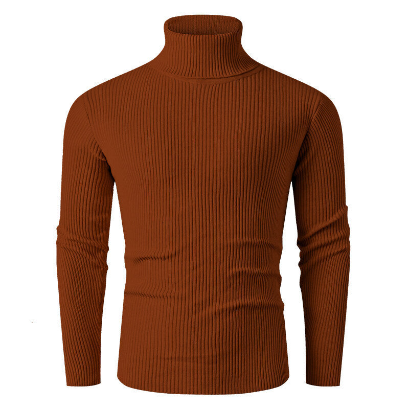 Elegant turtleneck sweater for men in structured knitted material Lune London