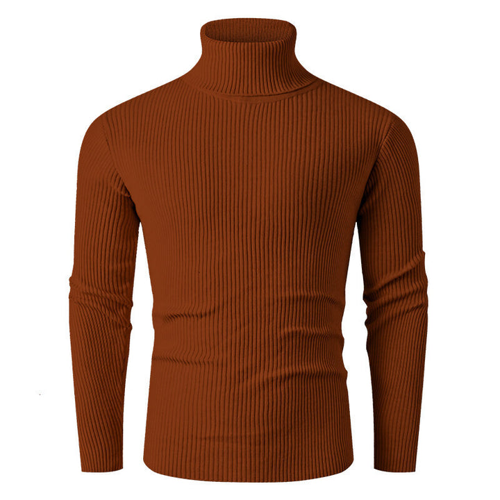 Elegant turtleneck sweater for men in structured knitted material Lune London