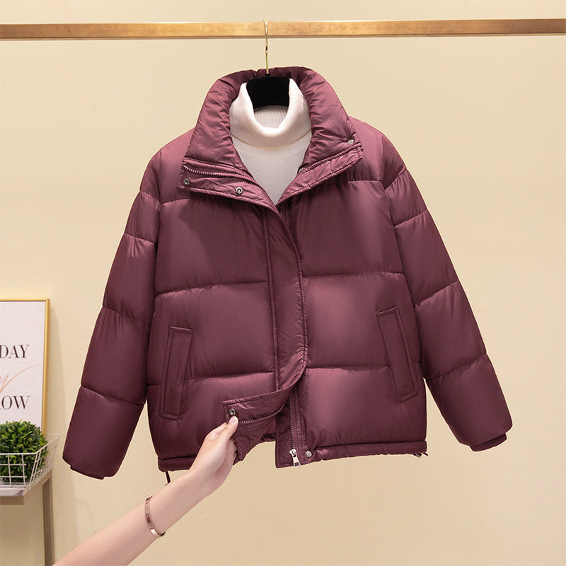 Quilted short sleeve jacket for women with a high collar and relaxed fit Lune London